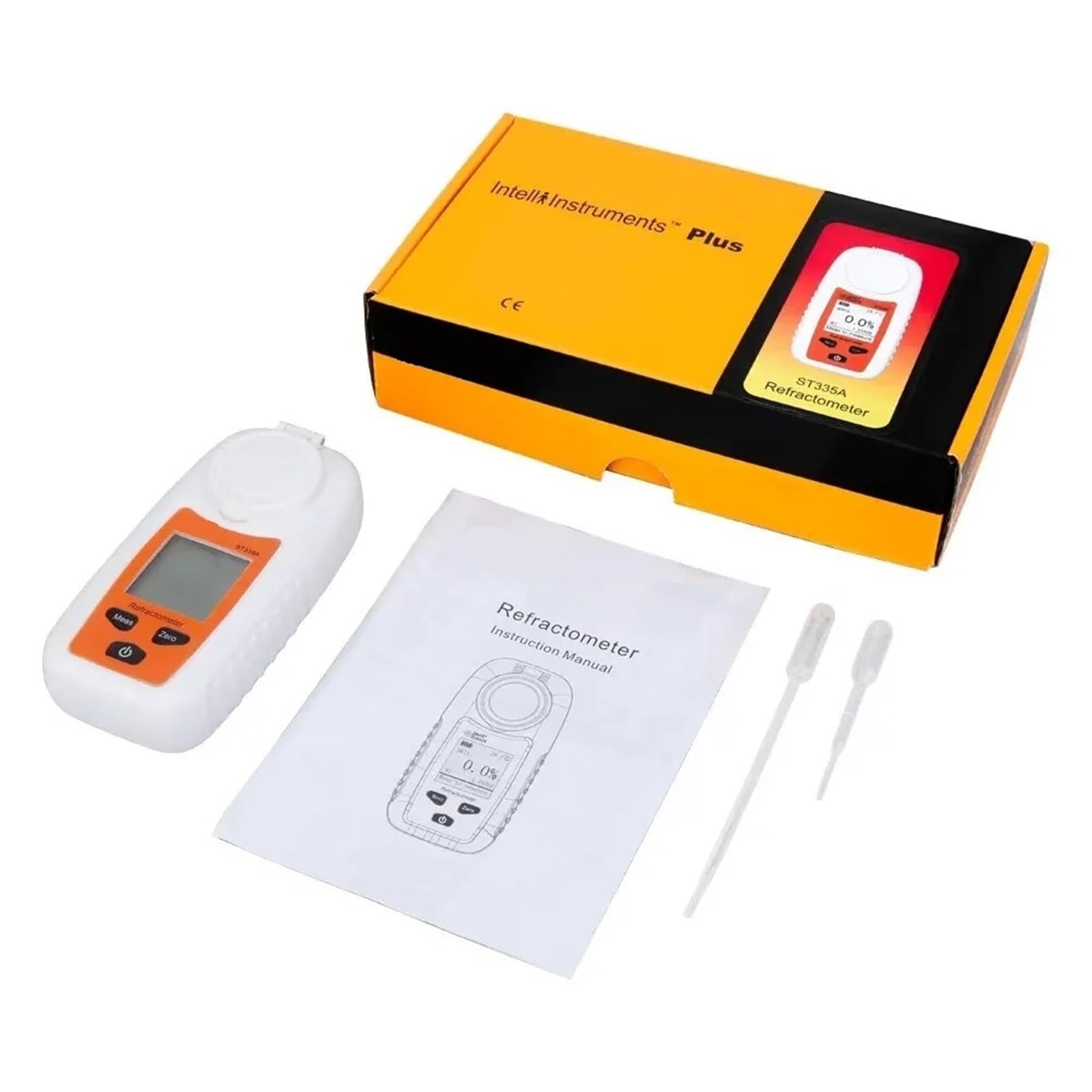 Refraktometer, LCD Digital Refraktometer Meter Fruchtsaft Getränke ATC Zucker Inhalt Messgerät 0-35% Saccharometer