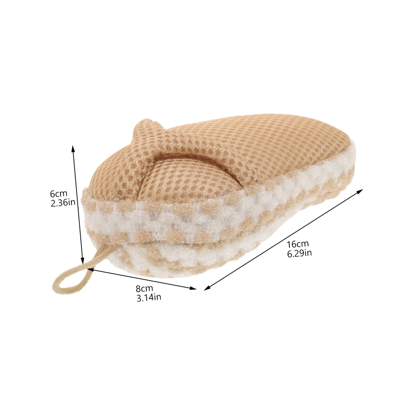 OATIPHO Exfoliating Shower Scrubber for Adults Soft Lightweight Bath Scrubber Comfortable Body Wash Slipper Shaped Design Bubble Creation for Daily Cleansing