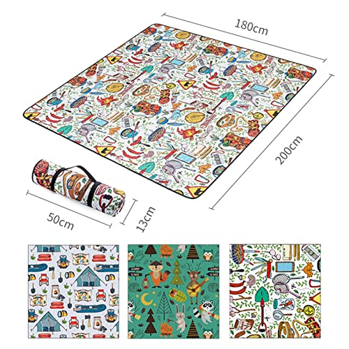 Cobertor De Piquenique Grande Impermeável, Cobertor De Praia 3 Camadas Com Alça De Transporte, Tapet