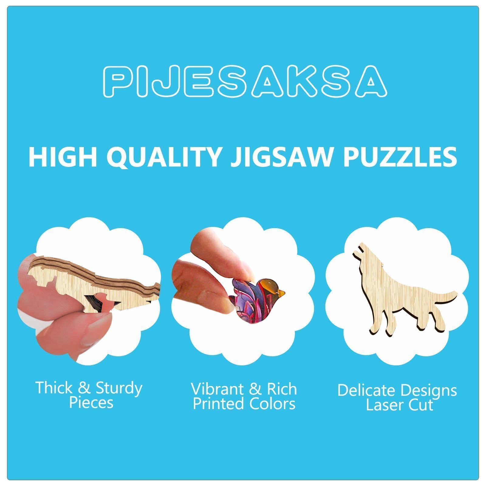 Wooden Puzzles for Adults - Dragon's Library Wooden Jigsaw Puzzle for Adults, Unique Shape Wood Puzzles Adult, Gifts for Friends and Family, Home Decor (S-8.5 * 8.5in-100 Pieces)
