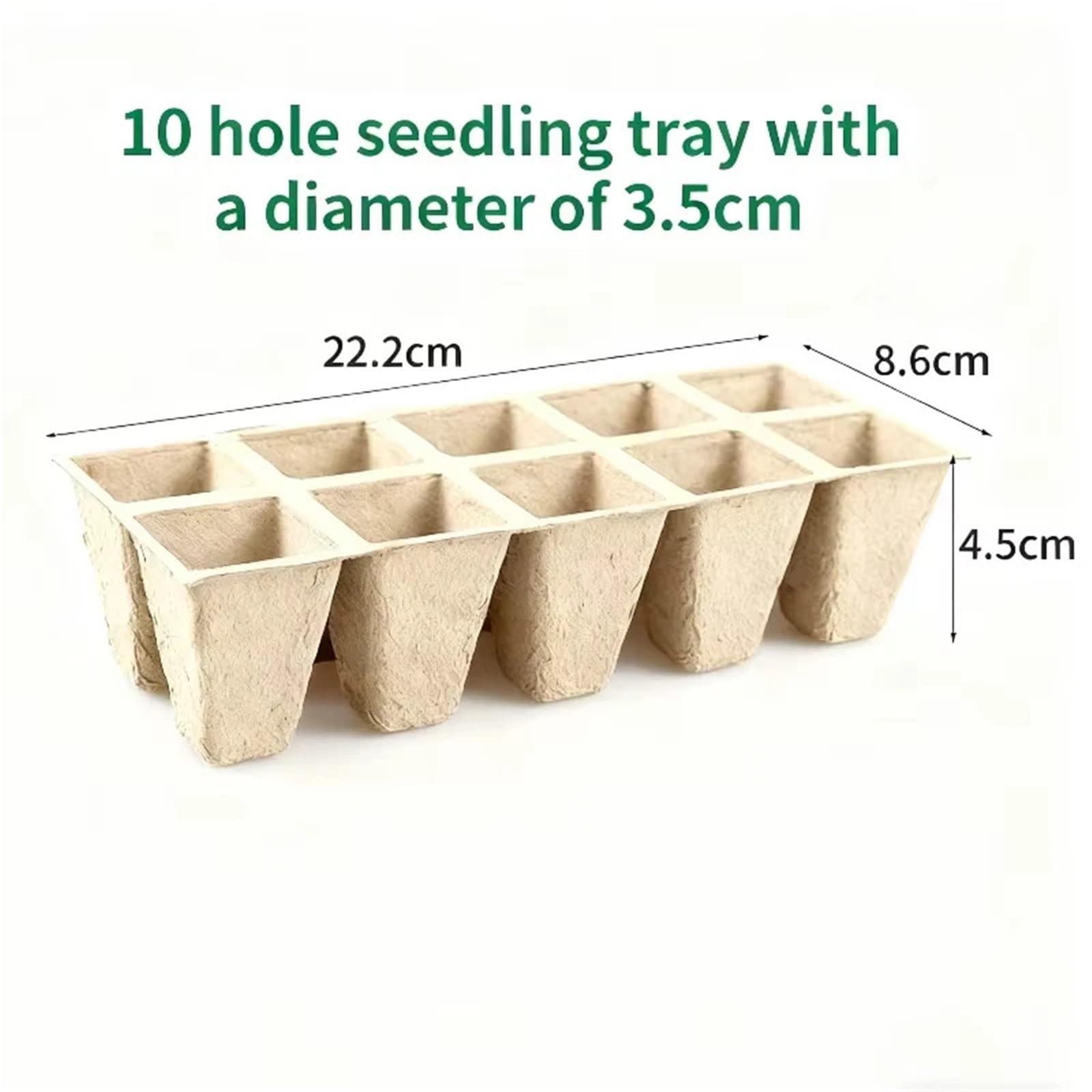 Anzuchtschale 10/12Grids Zell-Kindertöpfe for Sämling-Starter-Tablett, biologisch abbaubarer Zellstoffbecher, Gartenpflanzen-Keimungswerkzeug für Pflanzen(20Pcs 10 Holes)