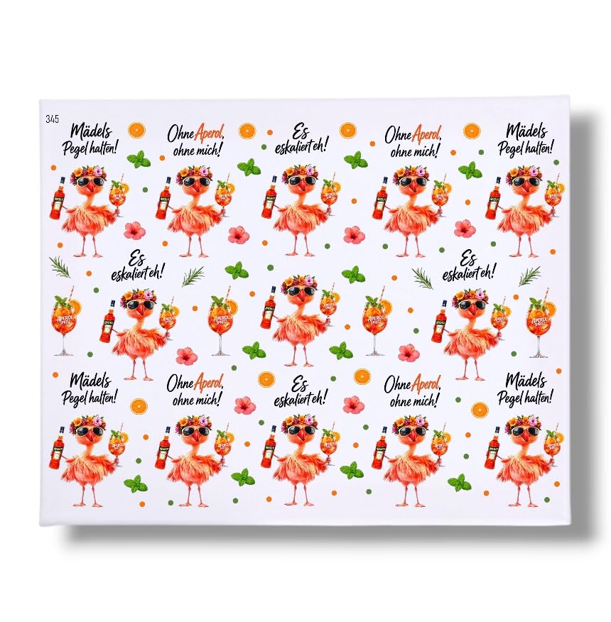 Rub On Aperol Lillet DIN A4 bunt/farbig Flamingo Rub Ons Untersetzer (345 Aperol Untersetzer)