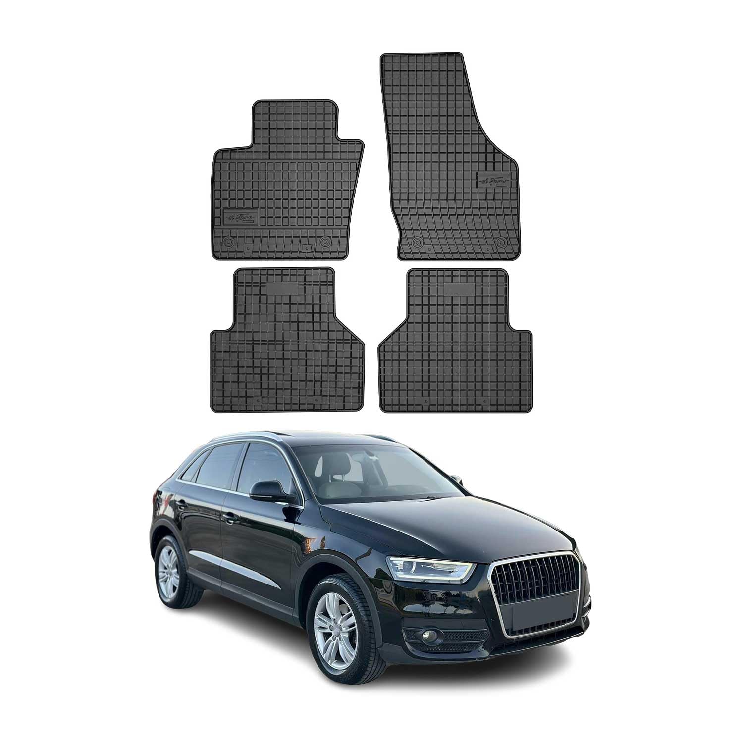 OMAC Fußmatten für Audi Q3 8U 2011-2018 Gummi 4tlg Schwarz