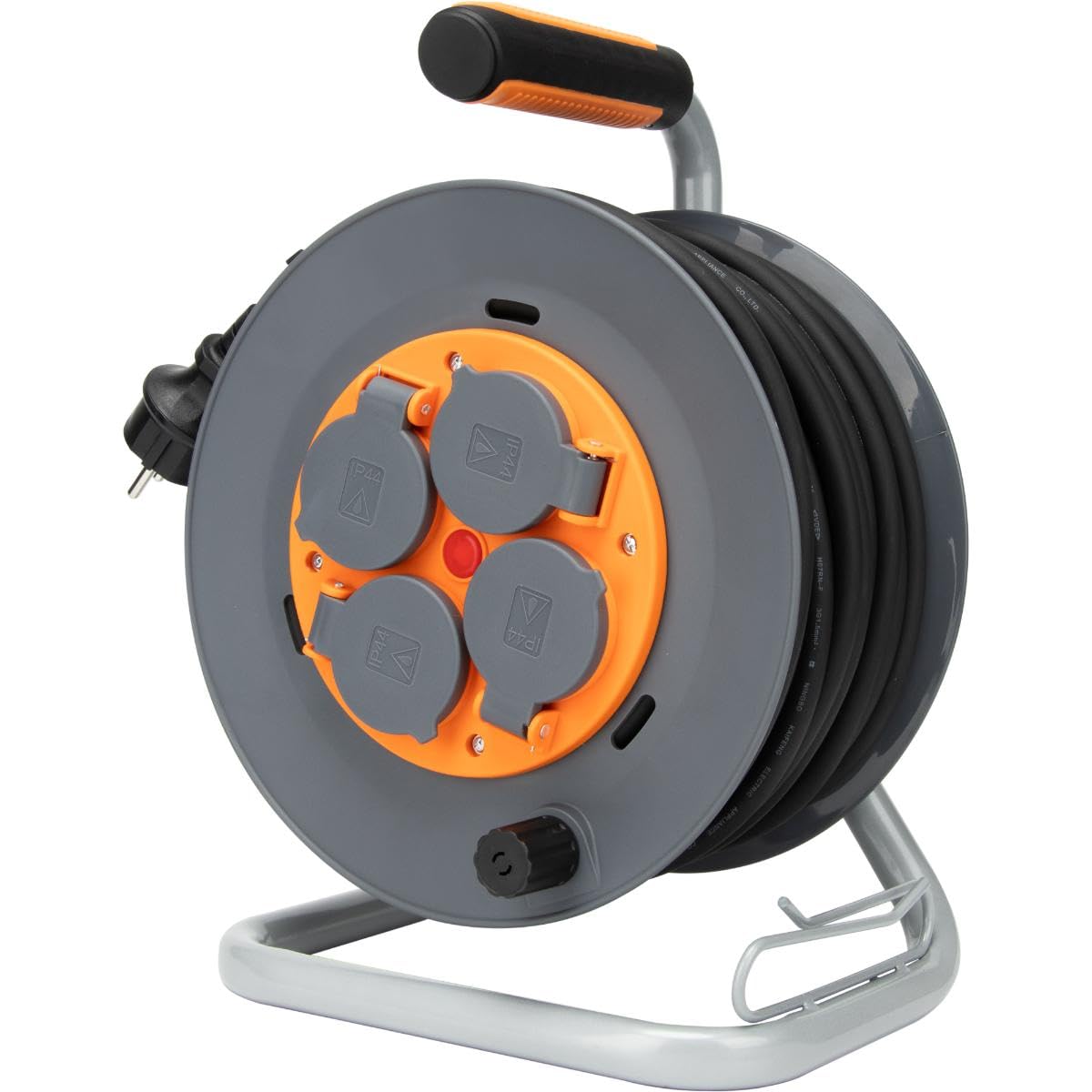 Zenitech - Enrouleur de Chantier IP44 4 Prises 16A 3G1,5mm² 25m - Orange