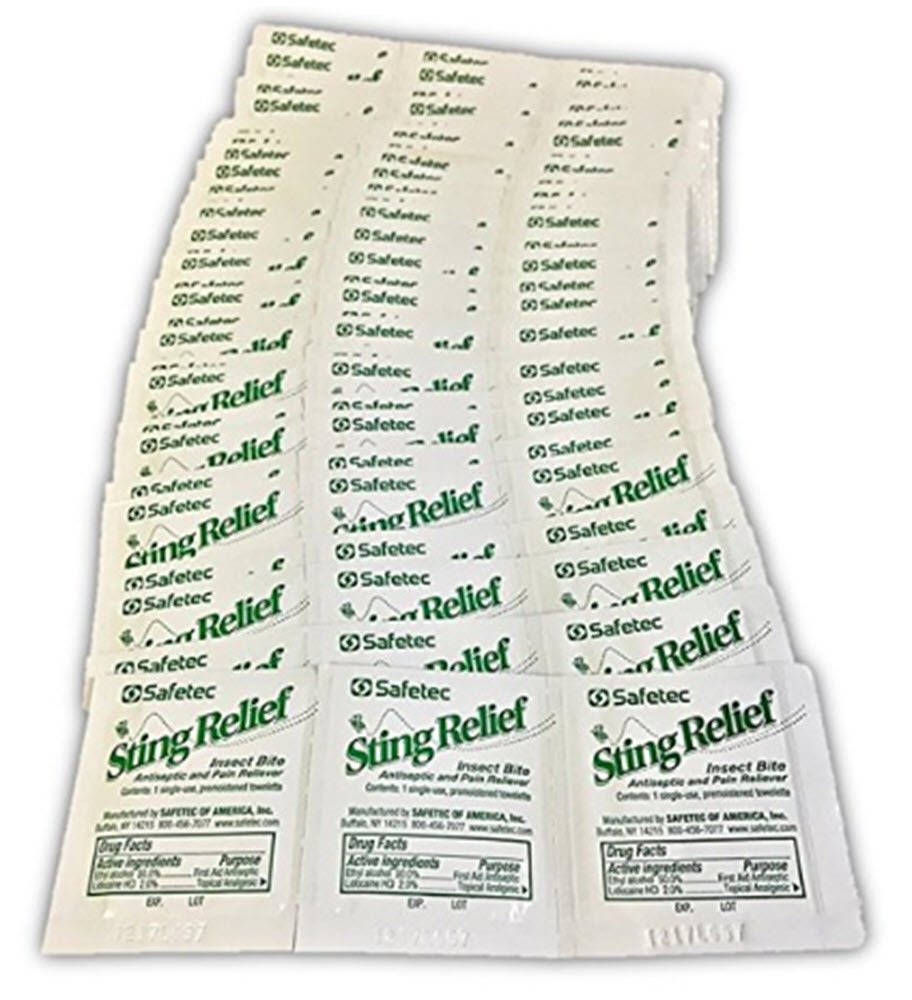 Safetec Sting Relief Wipes 90ct