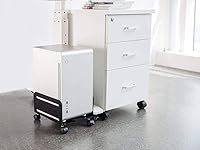 Vista 5 de Monoprice Soporte móvil de torre de PC de acero para computadora - Construcción de acero, recubrimiento en polvo negro - Colección Workstream, acero