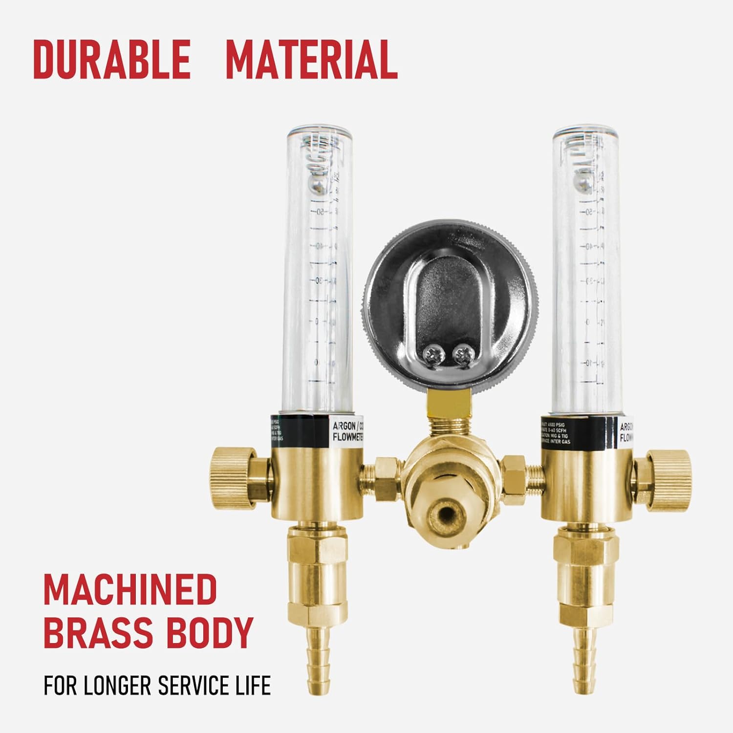RX WELD Dual Output Argon Regulator Flow Meter Mig Tig 0-60CFH CGA580 Inlet 5/"8 UNF-18RH Outlet