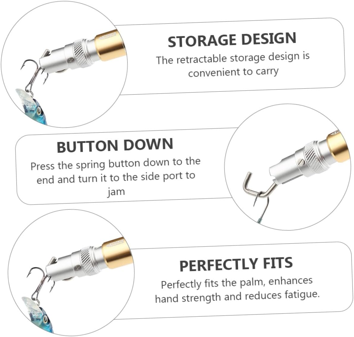 KESYOO Boat Hook Remover Fish Hook Separator Tool Aluminum Extractor Fishing Hand Tool Ergonomic Handle