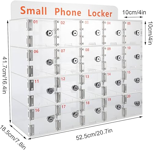 Miniatura 3 de Upyouths Caja de casilleros para teléfono celular, armario de almacenamiento para teléfono celular montado en la pared, bolsillo transparente, caja