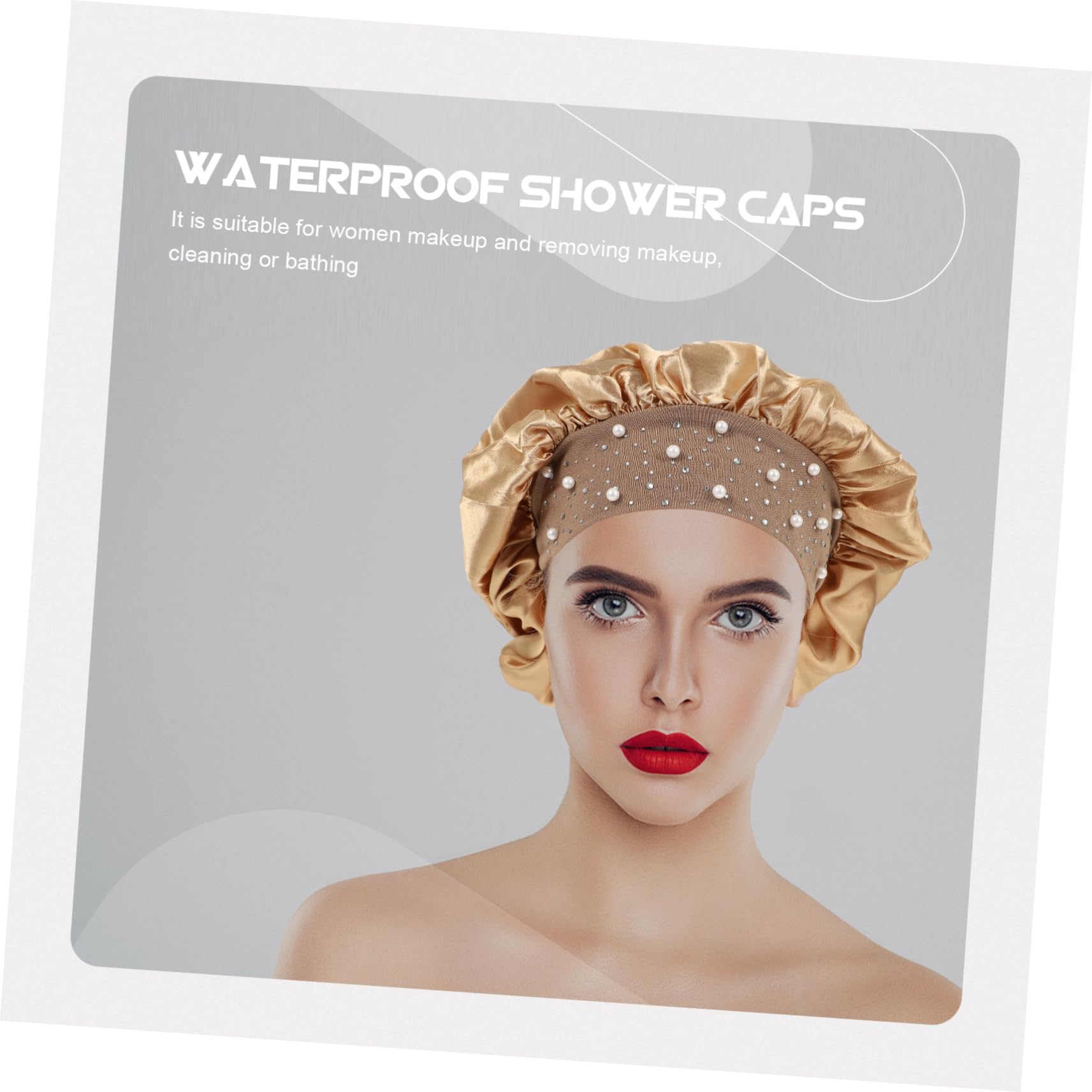 Healvian 6stücke Goldene Satin Duschhauben Für Damen Elastisch Wiederverwendbar Für Zuhause Und Reisen Schützt Die Haare Beim Duschen Salon Haarschutz-hauben
