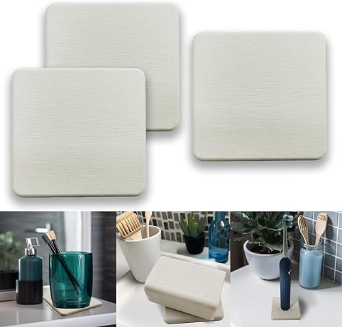 Mucco Bandeja de piedra absorbente de agua para fregadero, soporte de jabón de tierra de diatomeas premium, posavasos de diatomita absorbentes de