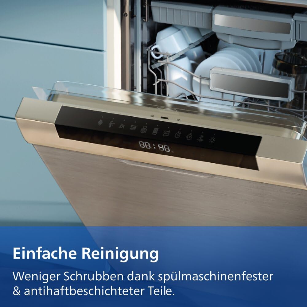 Philips Airfryer 1000 Serie Heißluftfritteuse, Schwarz, 7,1 L | Flexibler Korb, RapidAir Technologie, Touchscreen, 10 Kochfunktionen, HomeID App (NA154/00)