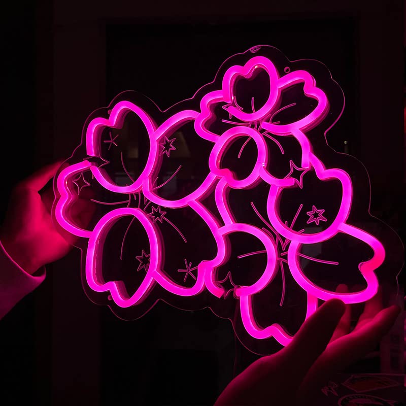 Amazon.co.jp: MewNeon 日本花桜ネオンサイン、桜ネオンウォールアート