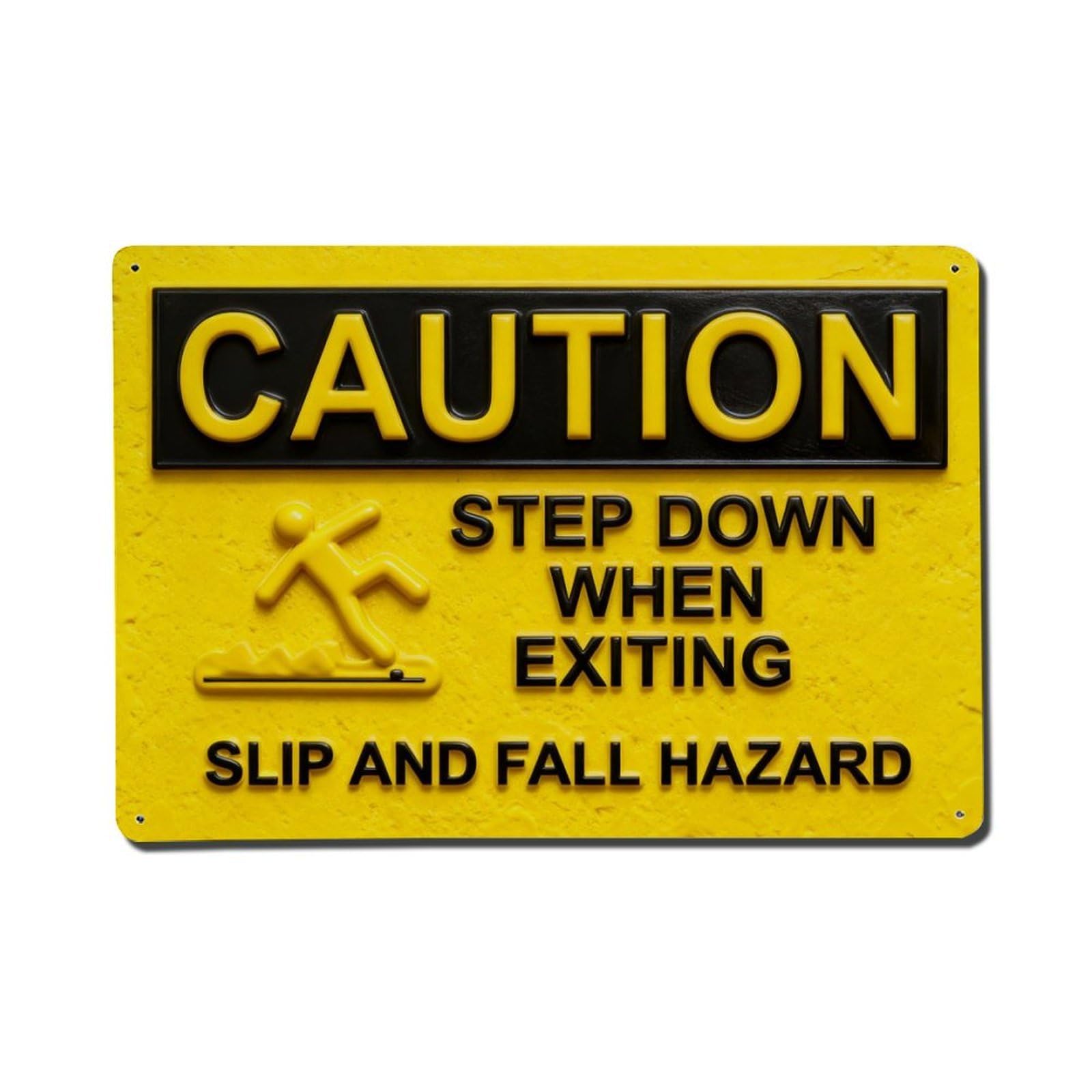 Iageret Vintage Caution Step Down When Exiting Abltiorb Gla Douge Metal Tin Sign Retro Wall Decor, Bar Garage Cafe Kitchen Home Wall Art Poster Decoration 8X12inches