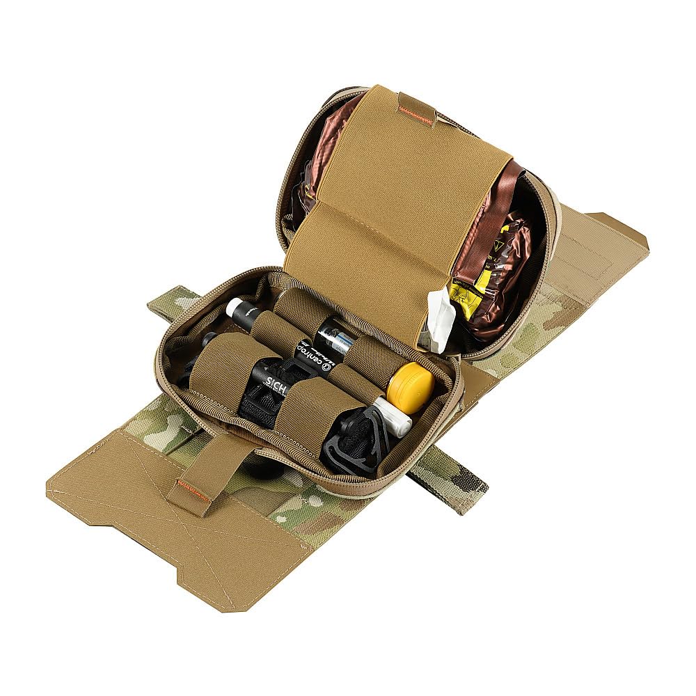 M-Tac Large Elite Horizontale Medizinische MOLLE-IFAK-Tasche – Cordura® 500D MIL-SPEC, Laser-Cut Basis, AquaGuard-YKK®-Reißverschlüsse, Abnehmbarer Erste-Hilfe-Organizer, Multicam