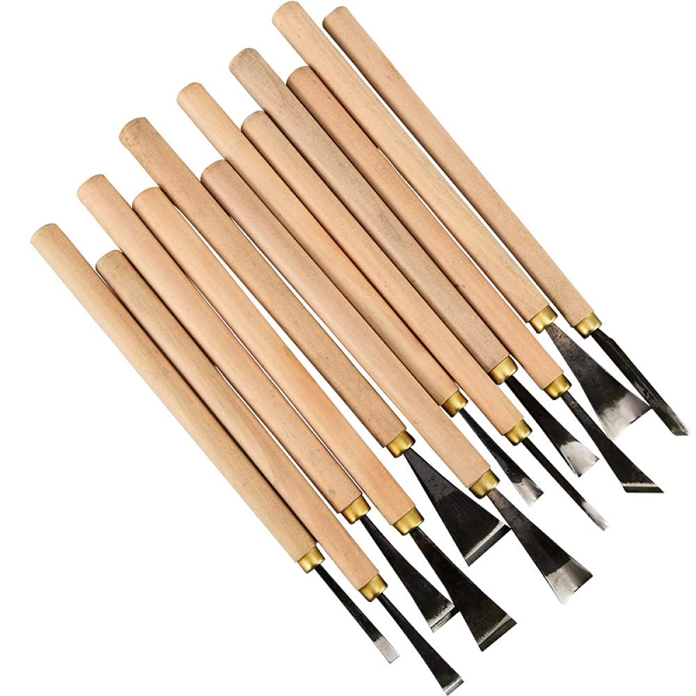 Formones Para Madera Gubias Para Tallar Madera Herramienta 12 Piezas Conjunto De Herramientas De Tallado De Madera Hecho A Mano De Carpintería Talla Plana Triángulo Redondo En Tallado De Combinación