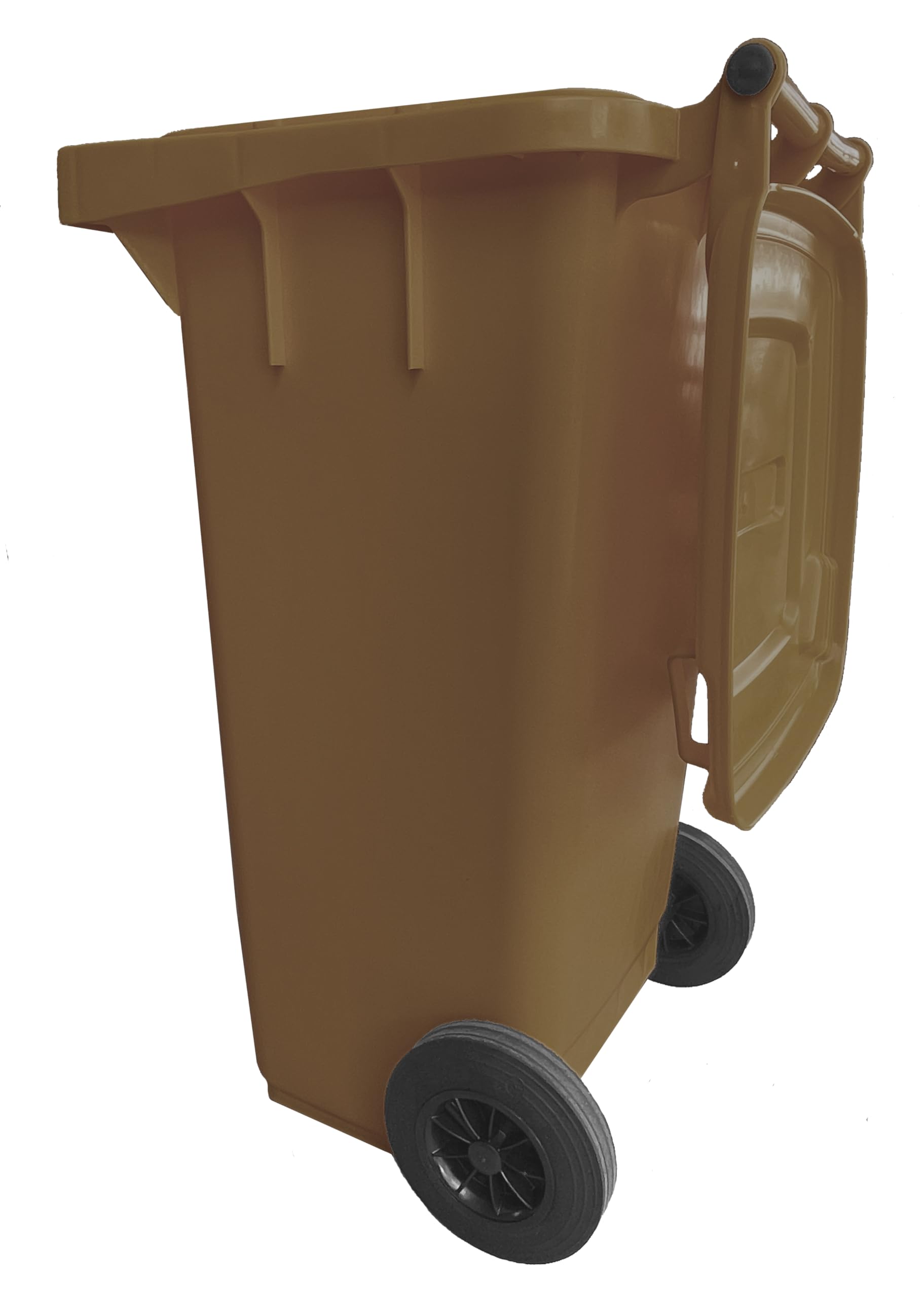 Mobil Plastic - Cubo con ruedas para la recogida selectiva de residuos, 120 l, para uso exterior, color marrón (UNI EN 840)