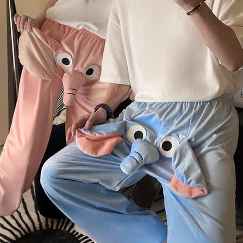 Elefante dos desenhos animados calças bonito animal calças nariz grande e orelhas dormir pijama loun