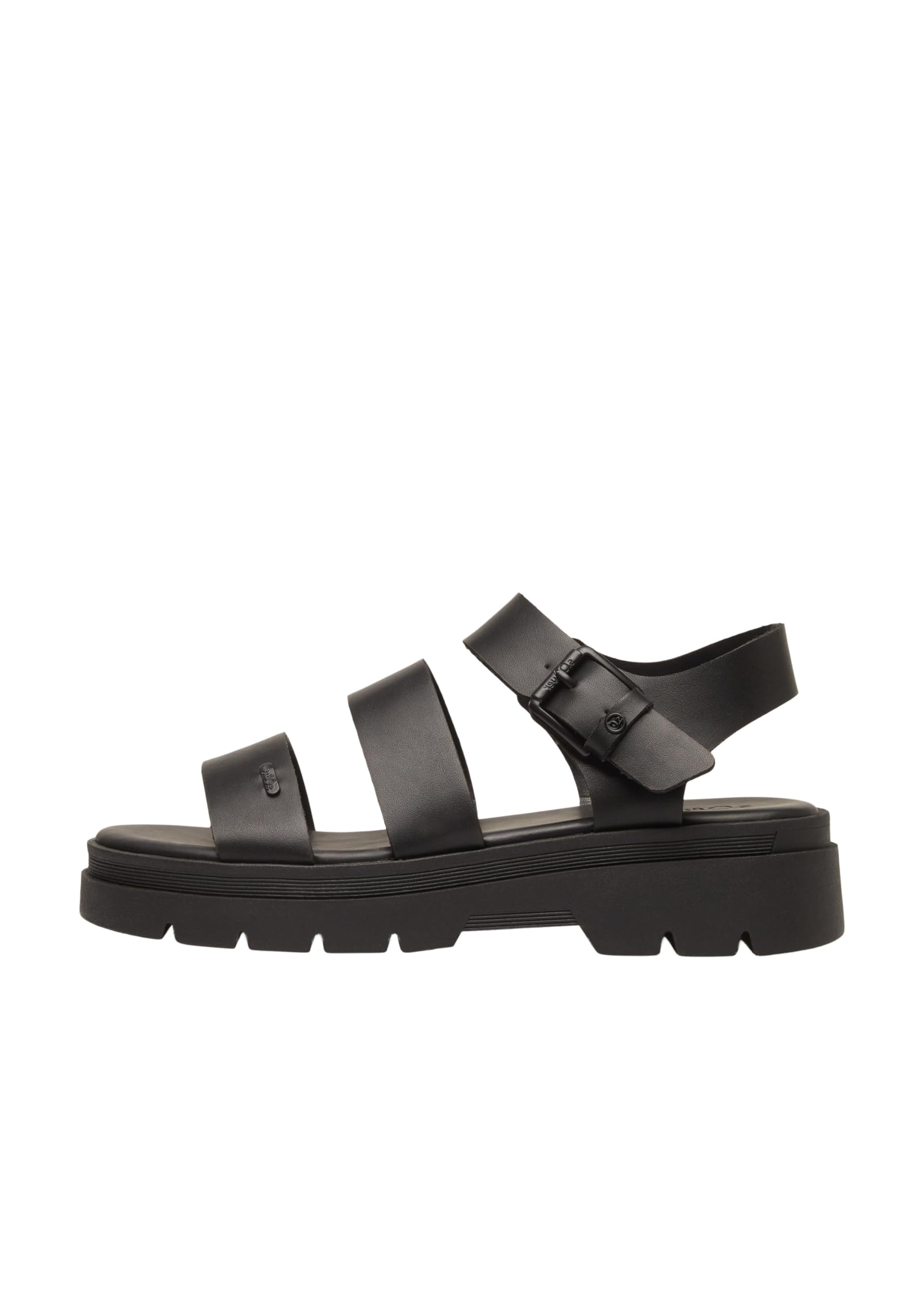 s.Oliver Damen Sandalen – Leder-Optik, Dornschließe