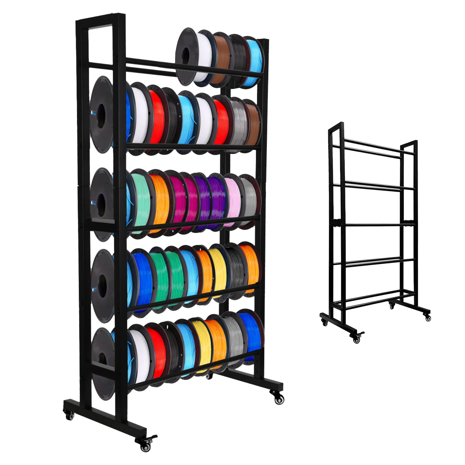 Estante De Almacenamiento De Filamentos De 5 Niveles Para Impresoras 3d, 130x70x22cm, Soporte De Almacenamiento Para Filamentos De ImpresióN 3d Compatible Para Pla, Abs, Petg, Tpu, Madera