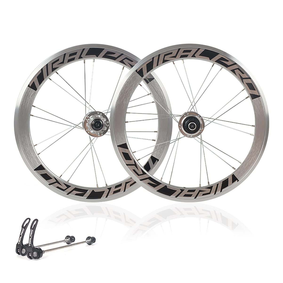 Llantas BMX 349 Juego Ruedas Bicicleta 16 Pulgadas Freno De Disco Llanta | Liberación Rápida Rueda Delantera Y Trasera Bicicleta Para Volante Cassette 7 -11 Velocidades(Silver)