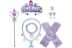 Complete Princess Mermaid Costume Set for Girls with Purple Details