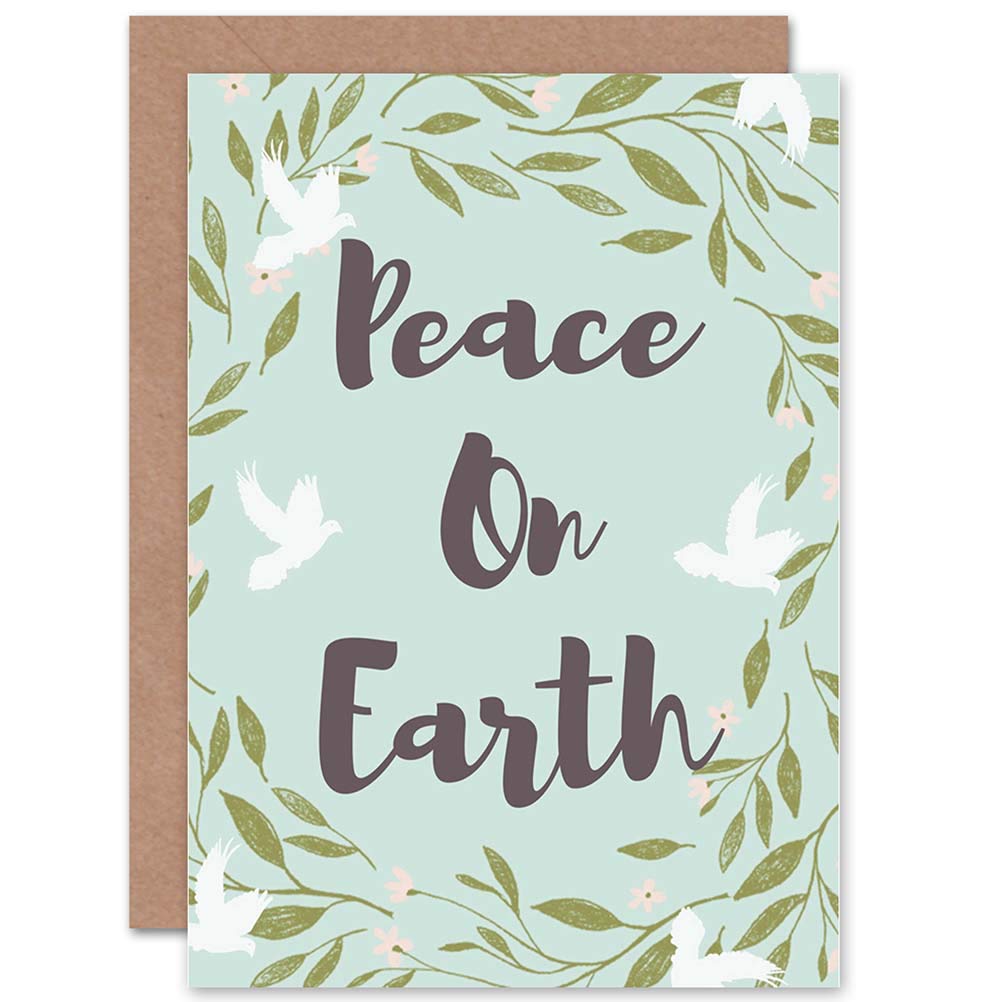 Wee Blue Coo CARD CHRISTMAS XMAS PEACE ON EARTH DOVES