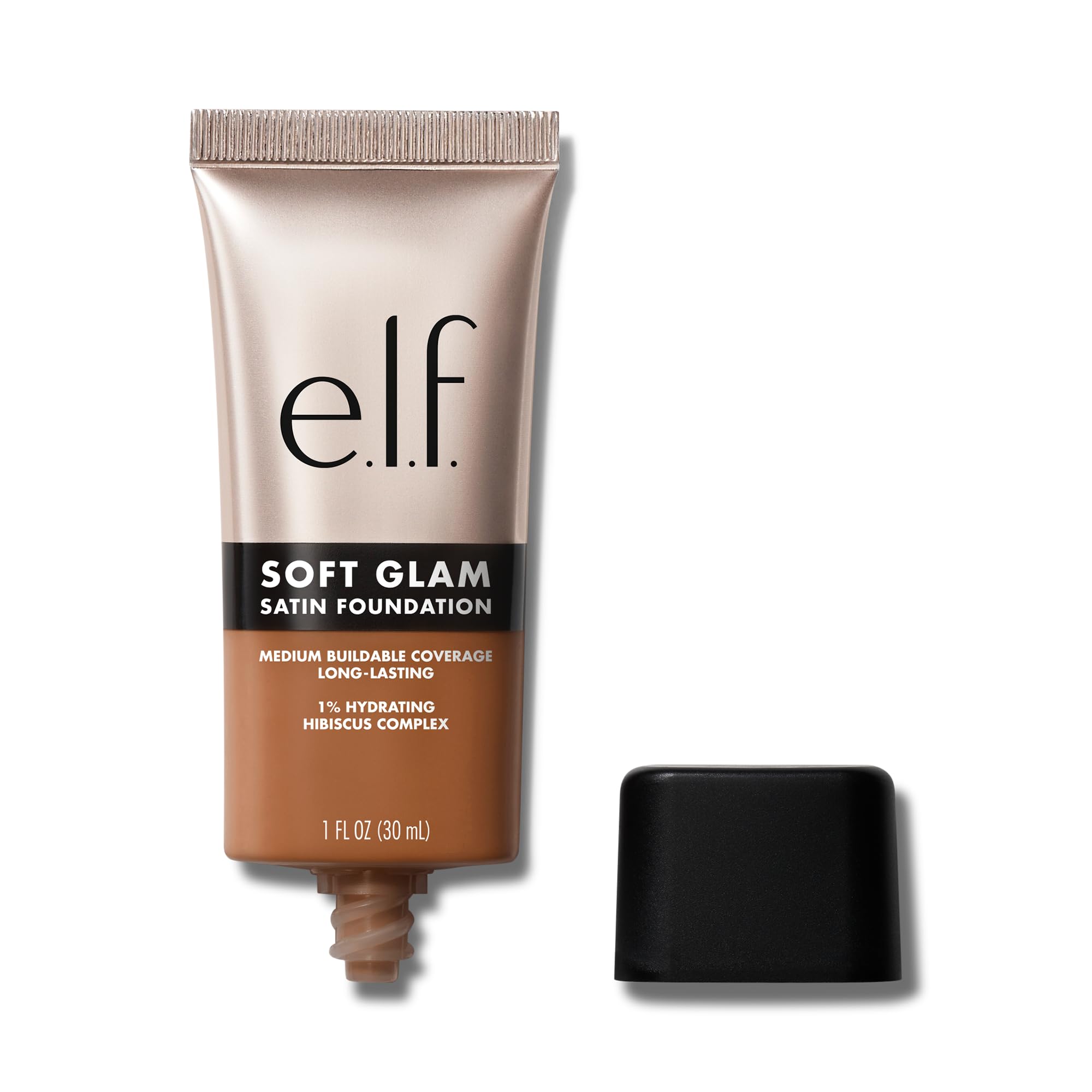 e.l.f. Soft Glam Foundation, Medium Coverage, Long-Lasting & Buildable Foundation For A Smooth, Satin Finish, Vegan & Cruelty-Free, 50 Deep Warm