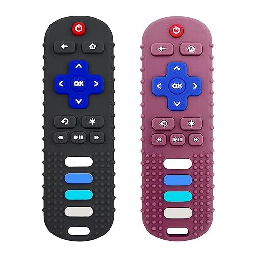 Miniatura 12 de Juguetes de dentición para bebés, juguete de silicona de grado alimenticio con control remoto para bebés de 3, 6, 12, 18 meses, juguetes masticables