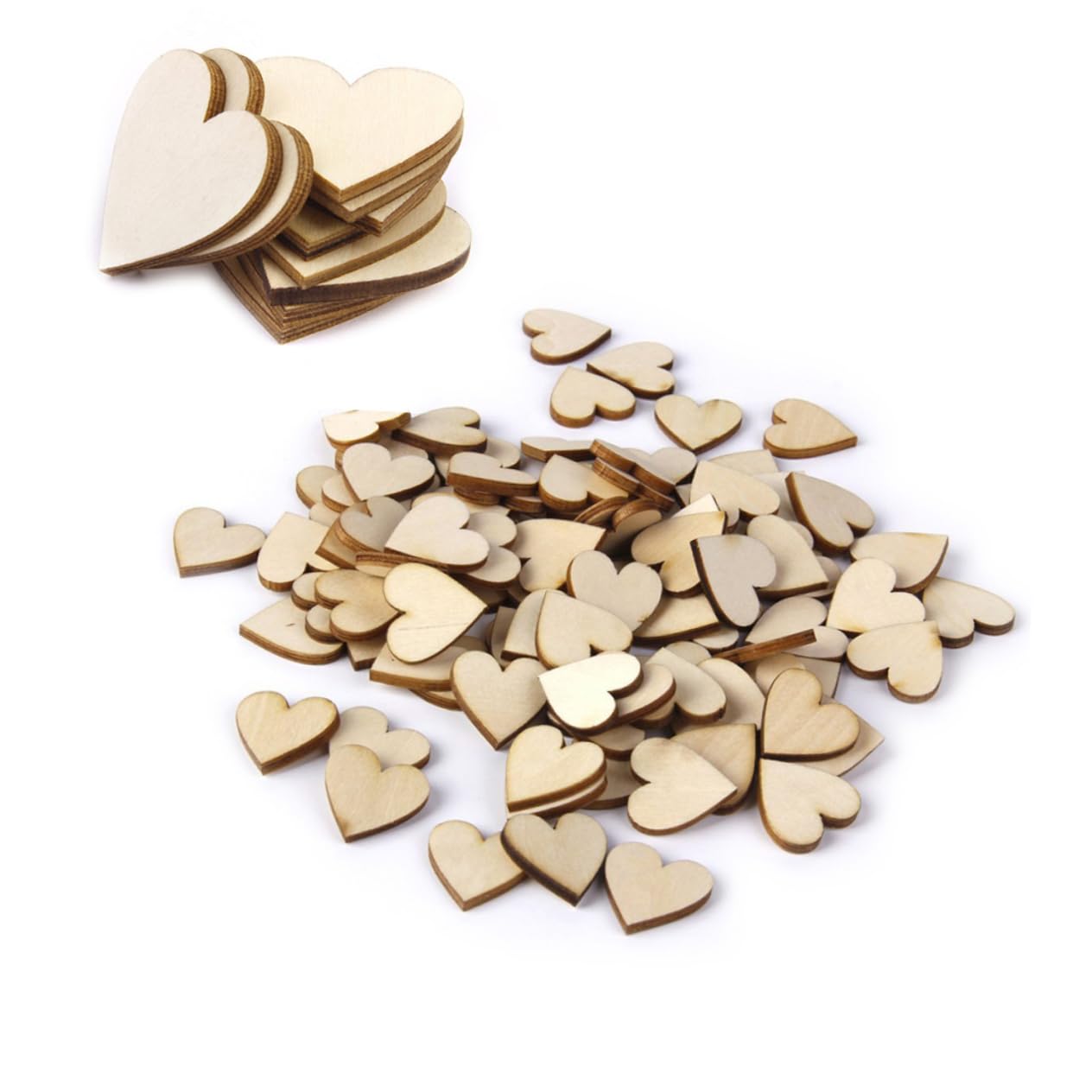 DOITOOL 50stücke Naturholzscheiben mit Rinde Herzförmig für Basteln Dekoration und Diy-projekte