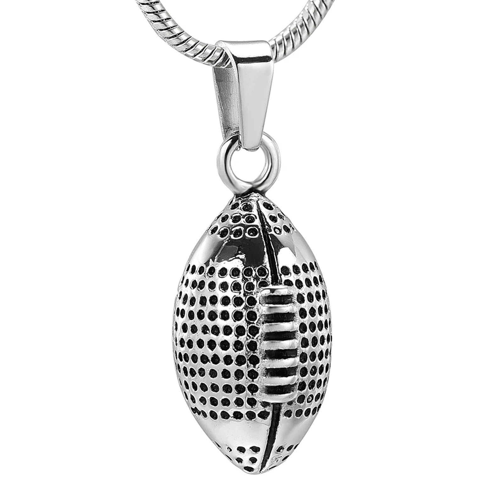 Pendentif deuil rugby acier 316L pour surmonter l'absence d'un proche
