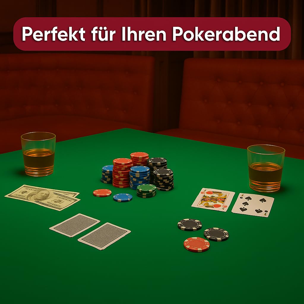 DecoHomeTextil Heimtextilmanufaktur Tapis de Table de Poker, Tapis de Poker, revêtement de Table de Poker Vert rectangulaire 135 x 330 cm Protection de Table revêtement de Table protège-Table