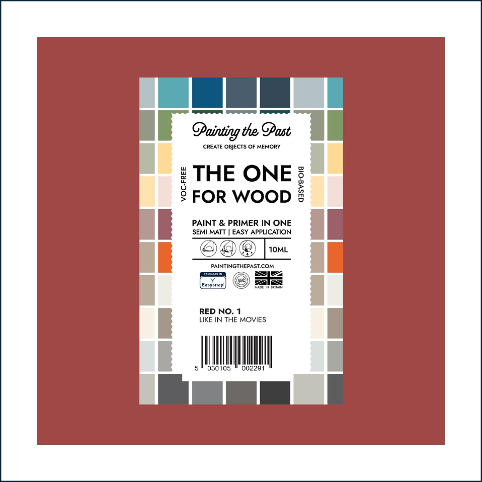 Painting The Past Red No. 1 Like In The Movies The One For Wood Paint & Primer 10Ml (Sample) | Semi Matt Finish, Bio-Based & Voc-Free Formula For Wooden Furniture & Surfaces | Durable & Easy Indoor Home Decorating