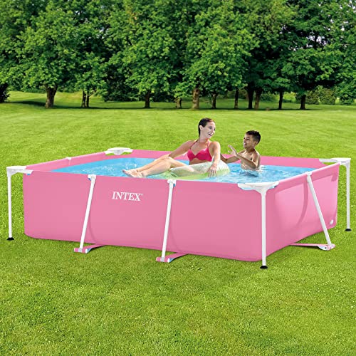 Piscine Rectangular Frame Intex rose 220x150cm : la solution fraîcheur petits espaces - 3