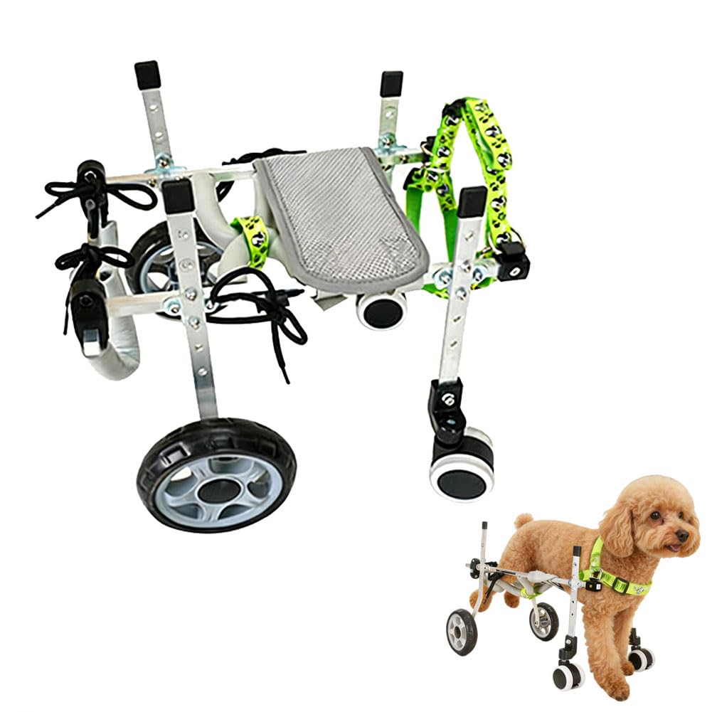 HGTRH Dog Wheelchair for Large Dogs, Adjustable Pet Mobility Cart with PVC Tires & Lightweight Aluminum Frame Rear Leg Support for Injured Dogs Rehabilitation 4 wheels L