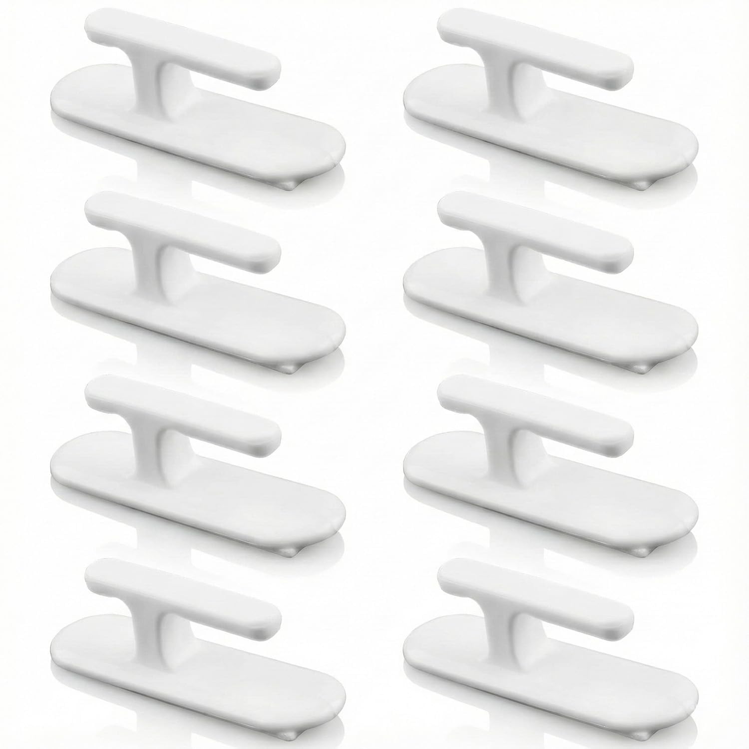 Hopzab 8 Pcs Blind Cord Hooks Safety Plastic Blind Cord Winder Adhesive Wall Hooks for Home School Office Window Blinds Curtains Charging Cable Power Cords