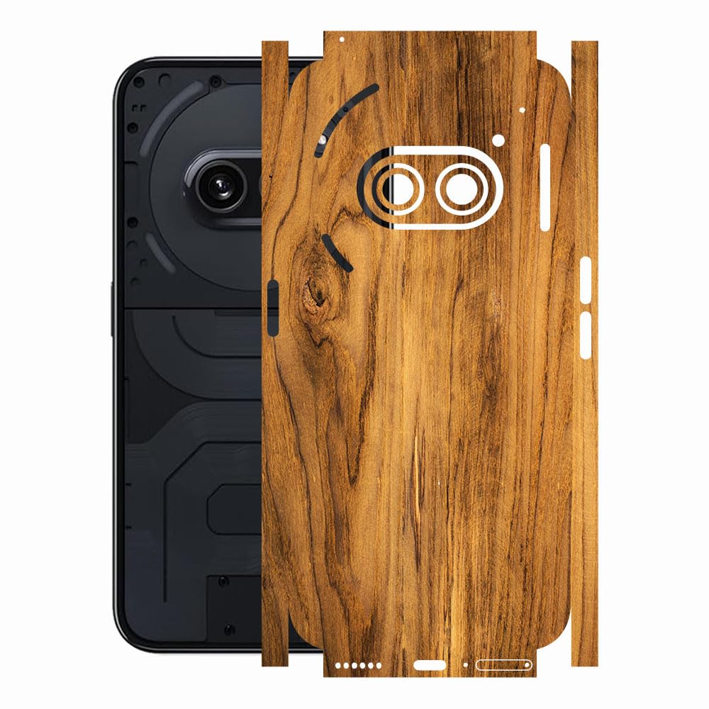 AtOdds - Full Body Back Screen Guard Protector Film - Wooden Textured Lamination Wrap Skin Sticker for Nothing Phone 2A (5G) | Scratchproof Matte Finish (Design - Oak Wood)