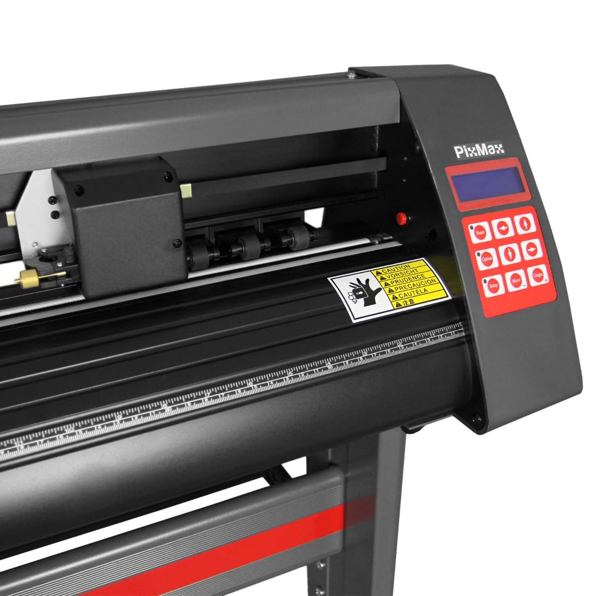 1350mm Vinyl Cutter with Stand PixMax Built-in Optical Eye Laser Guide Aluminium Stand Rollers Vinyl Cutting Plotter Machine Label Cutter LED Guide Light Sign Sticker Protective Cover Included
