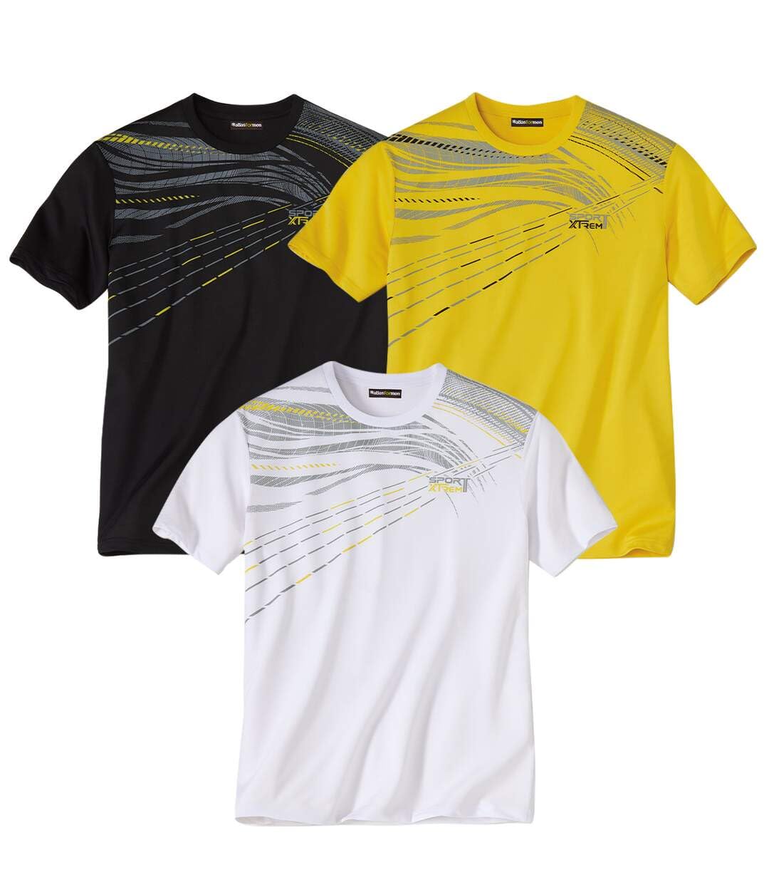 ATLAS FOR MEN Lote de 3 Camisetas para Hombre - Cuello Redondo - Manga Corta - Disponible en Tallas Grandes