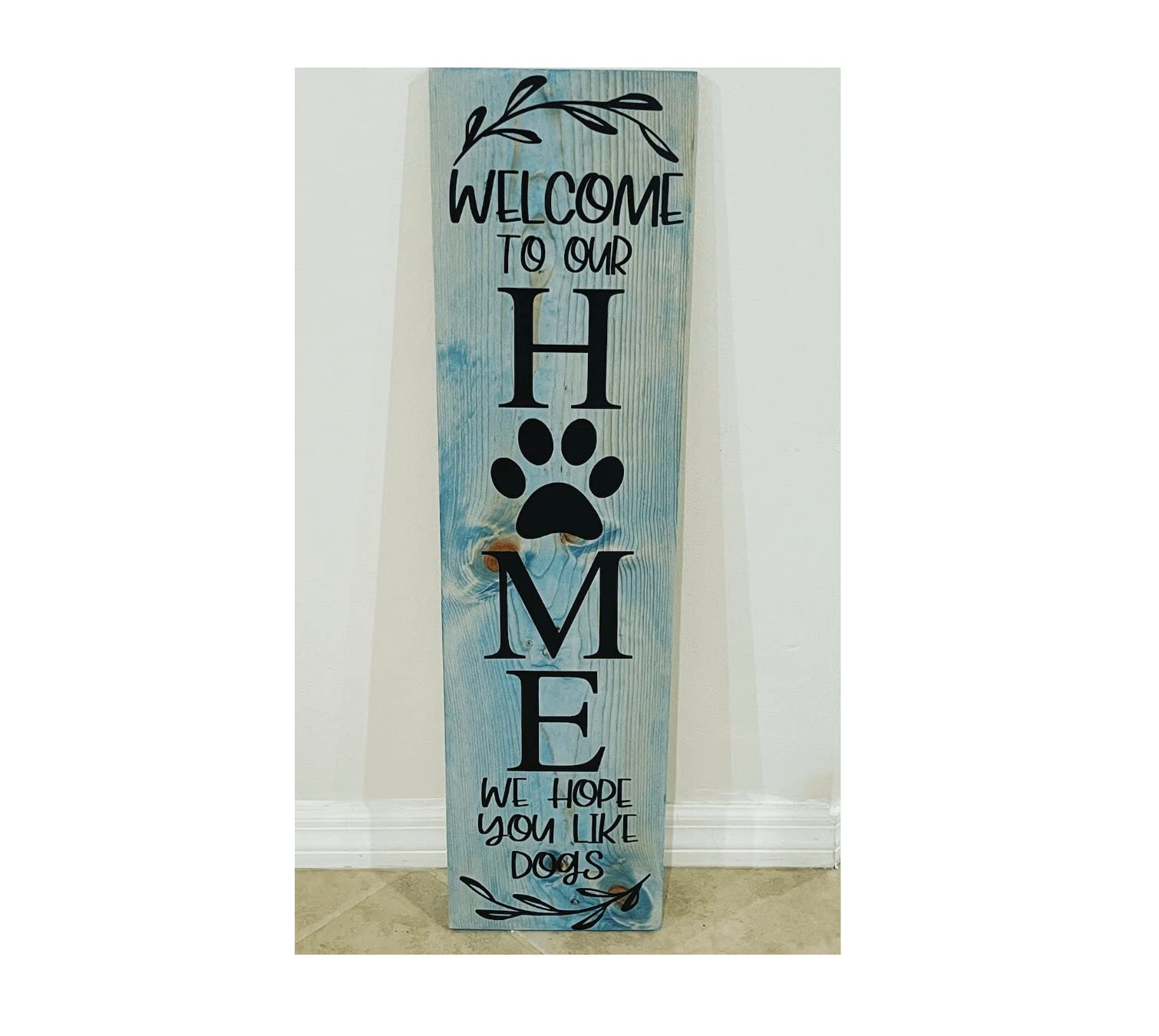Porch Sign | Dog Sign | Pet Lover Gift | Pet Welcome Sign | Porch Leaner | Dog Sign | Home Decor | Porch Decor | Welcome Decor Metal Tin Signs & Sayings Home Decor Farmhouse 4x16 in
