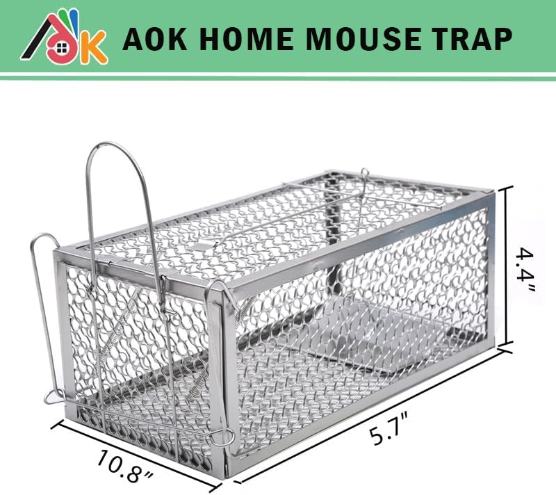 Miniatura 6 de Jaula humana en vivo, trampa para ratones, control de captura de ratas, cebo de caza de supervivencia para interiores y exteriores, pequeños
