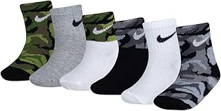 Nike Little Boys Lightweight Ankle Socks 6 Pack (W(NN0660-023)/B, 12-24 Months)