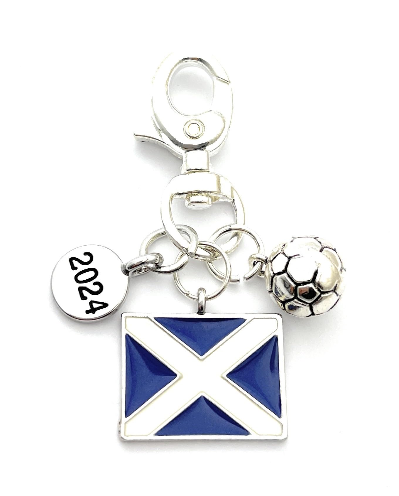 Libby's Market Place Unisex Multicolour Scotland 2024 Football Keyring With White Velvet Gift Bag