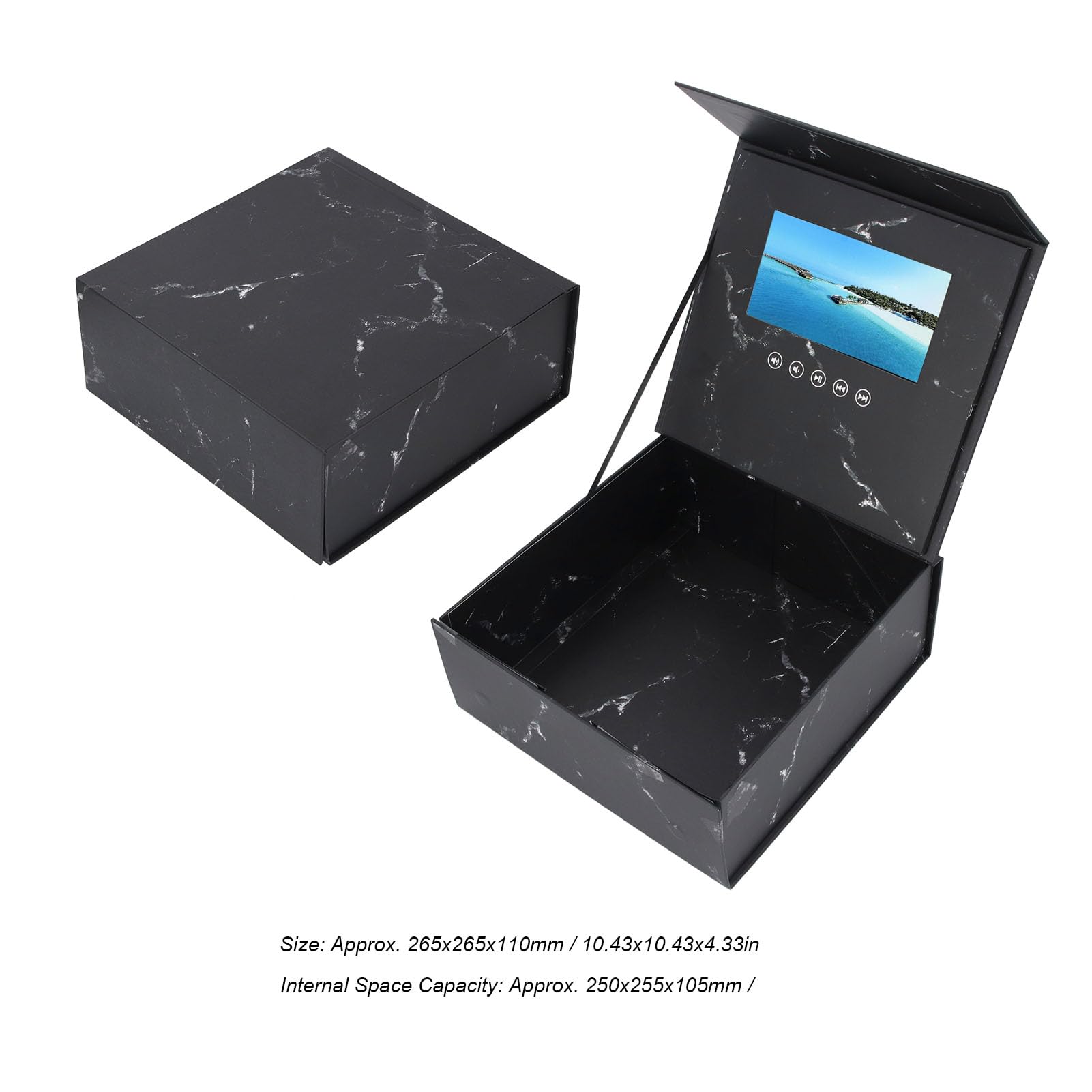 Asixxsix Confezione Regalo Video, Video LCD da 7 pollici, Gift Box elettronico ricaricabile per inviti, proposta, Natale, anniversario, compleanno, fai da te, immagini