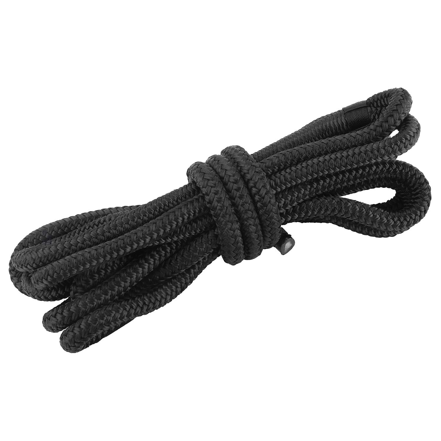 FreeTec 4-częściowa linka do łodzi Fenderleine Nylon Dockline cumownicza linka do błotników lina do łodzi z oczkiem 12 mm średnica 4,5 m długości czarna