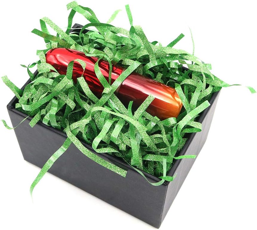 Shiwaki 50g Glitter Raffia Paper Shreds & Strands Shredded Crinkle Confetti for DIY Gift Wrapping & Basket Filling - Bright Green - Image 3
