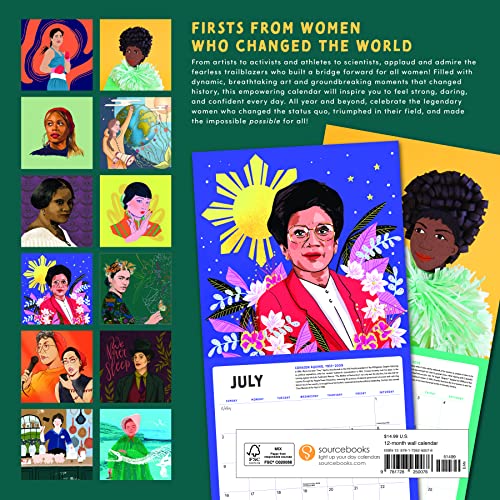 2023 Women Who Broke Glass Ceilings Wall Calendar: 12 Legendary Women Who Always Persisted And Fought Their Way To The Top (Monthly Art Calendar Thru Dec. 2023, Inspirational Gift) #TOP1