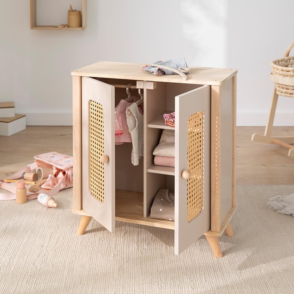 ULTECHNOVO Appendino In Legno Per Abiti Da Bambola – Mini Gruccia 20x20x10 Cm – Accessorio Per Casa Delle Bambole - 2