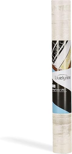 Miniatura 7 de Livelynine Papel tapiz de hormigón blanco para despegar y pegar, papel adhesivo de hormigón texturizado para encimeras, papel tapiz impermeable para