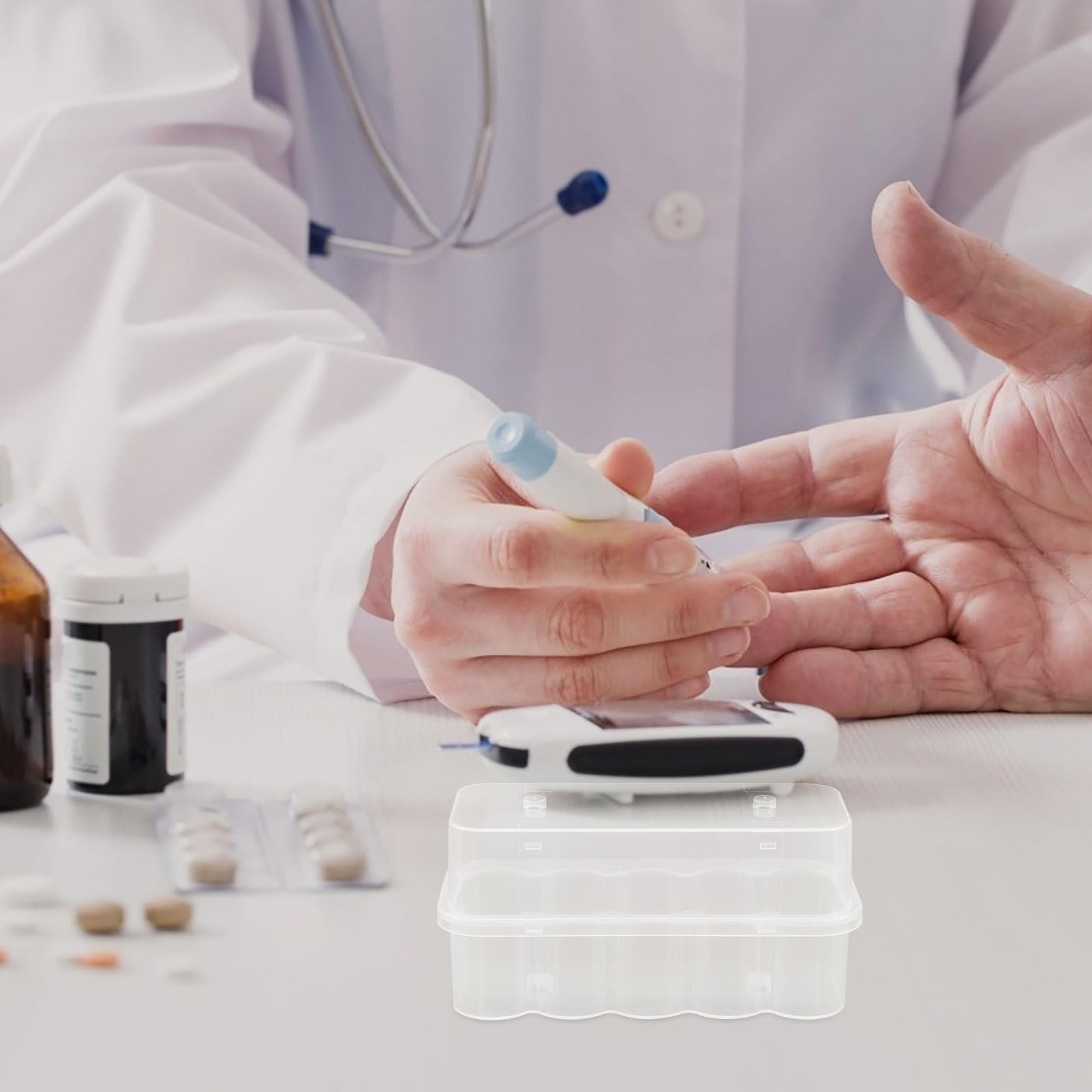TOYANDONA Scatola di Conservazione per Fiale 24 Pezzi Plastica 10 Ml | Griglia Multi-scomparto Standardizzata, per Laboratori e Ambienti Medici, Gestione Ordinata dei Campioni